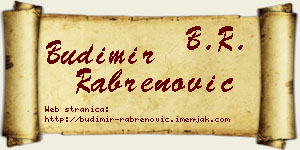 Budimir Rabrenović vizit kartica